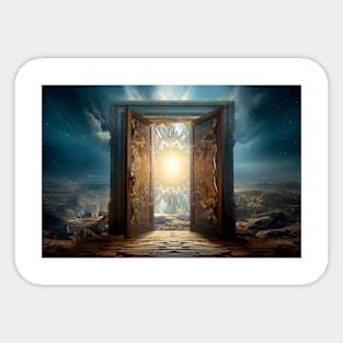 Door Gate Otherworldly Dimension Fantastic Landscape Surrealist Sticker